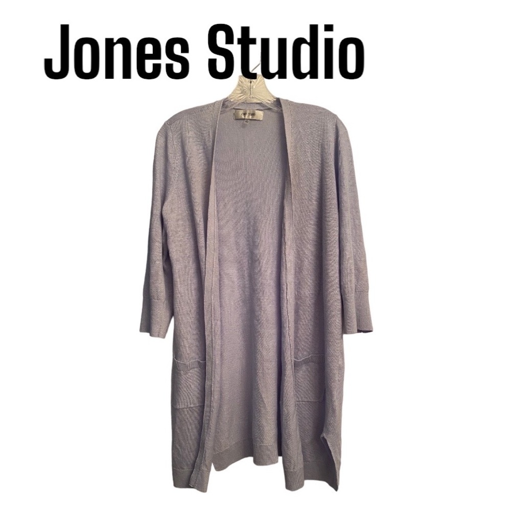 Jones Studio Light Blue Long Elbow Sleeve Cardigan S